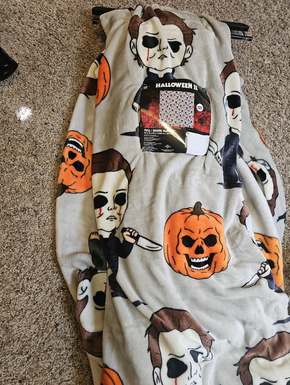 Michael Myers Halloween II Full Queen Blanket Nwt